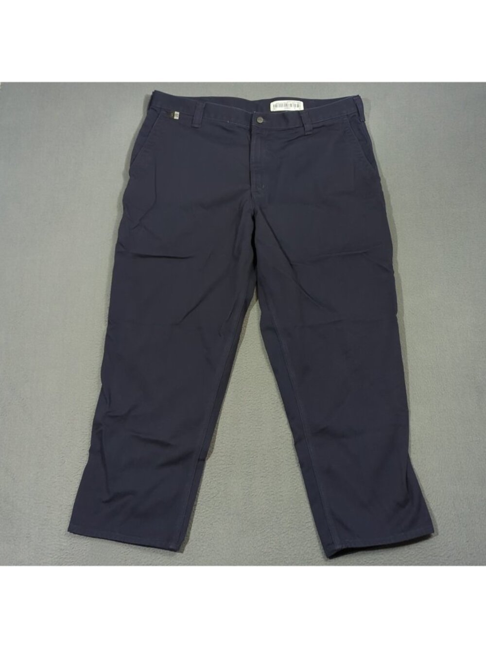 Carhartt FR Pants Mens 40x30 Navy Blue Twill Cotton CAT 2 Welder Workwear 371-20